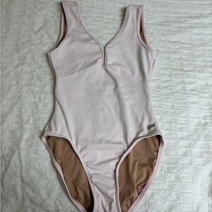 Light pink v neck ballet leotard
